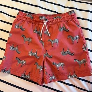 Janie and Jack Zebra Print Swim Shorts-lined-boys size 6-so cute! 🦓 🏝️